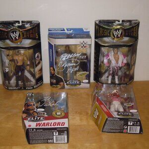 5 SIGNED Elite Classic Figure WWE Brutus Beefcake Faarooq Warlord Tugboat in Box